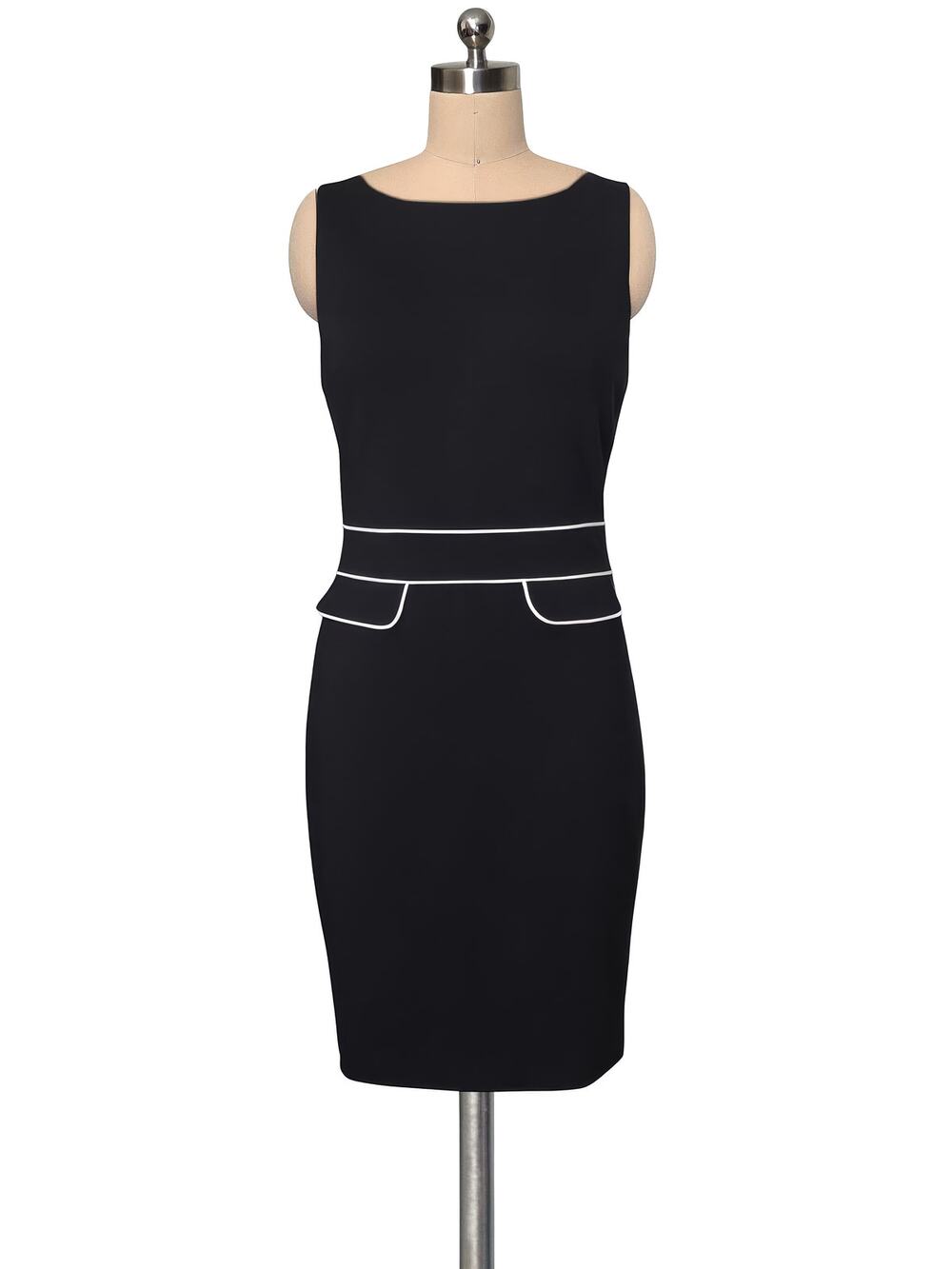 Talbots Black Shift Dress With White Detail  2